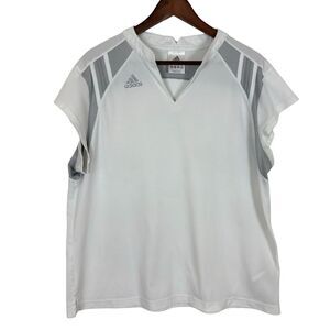 Adidas Originals White Short Sleeve V-Neck T-Shirt Women’s 2XL Climacool